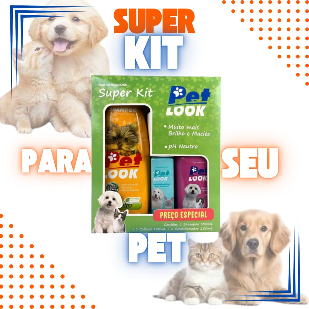 Super Kit Banho PET // Shampoo, Perfume e Condicionador...Cachorro e Gato - Pet Look
