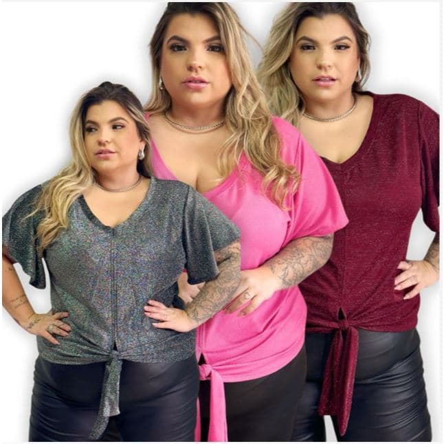 Blusa Lurex Plus Size Brilho Noite Festa Elegante GG G1 G2 G3 G4 Com Elastano Promoção Envio Imediato