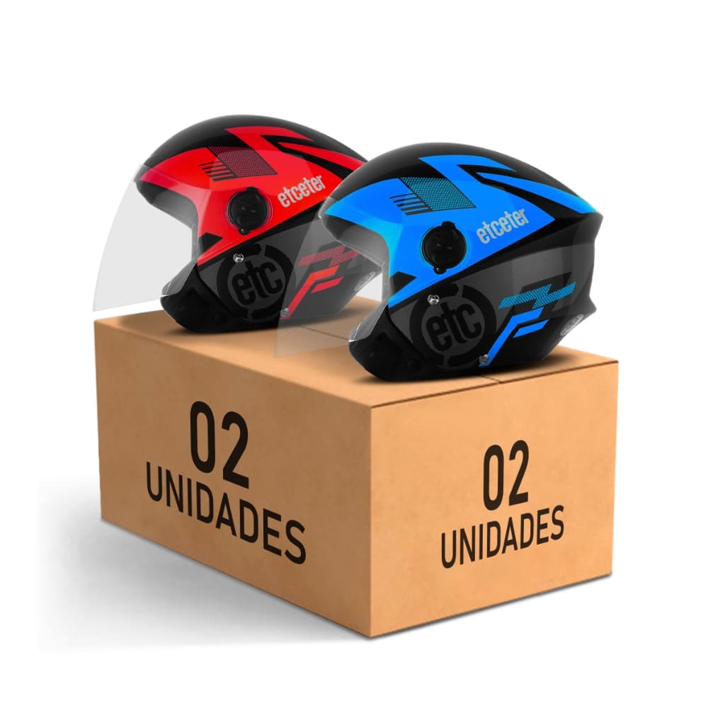 Kit Capacete Moto Aberto Feminino E Masculino De Moto Urbano Etceter Open Pro Tork  Modelo Vermelho