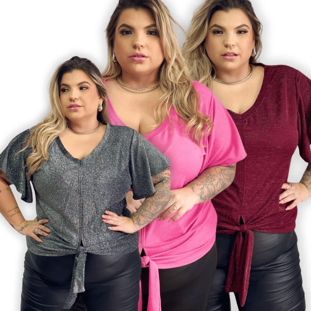 Blusa Feminina com Manga Soltinha Disfarça os Braços Plus Size MidSize Promoção