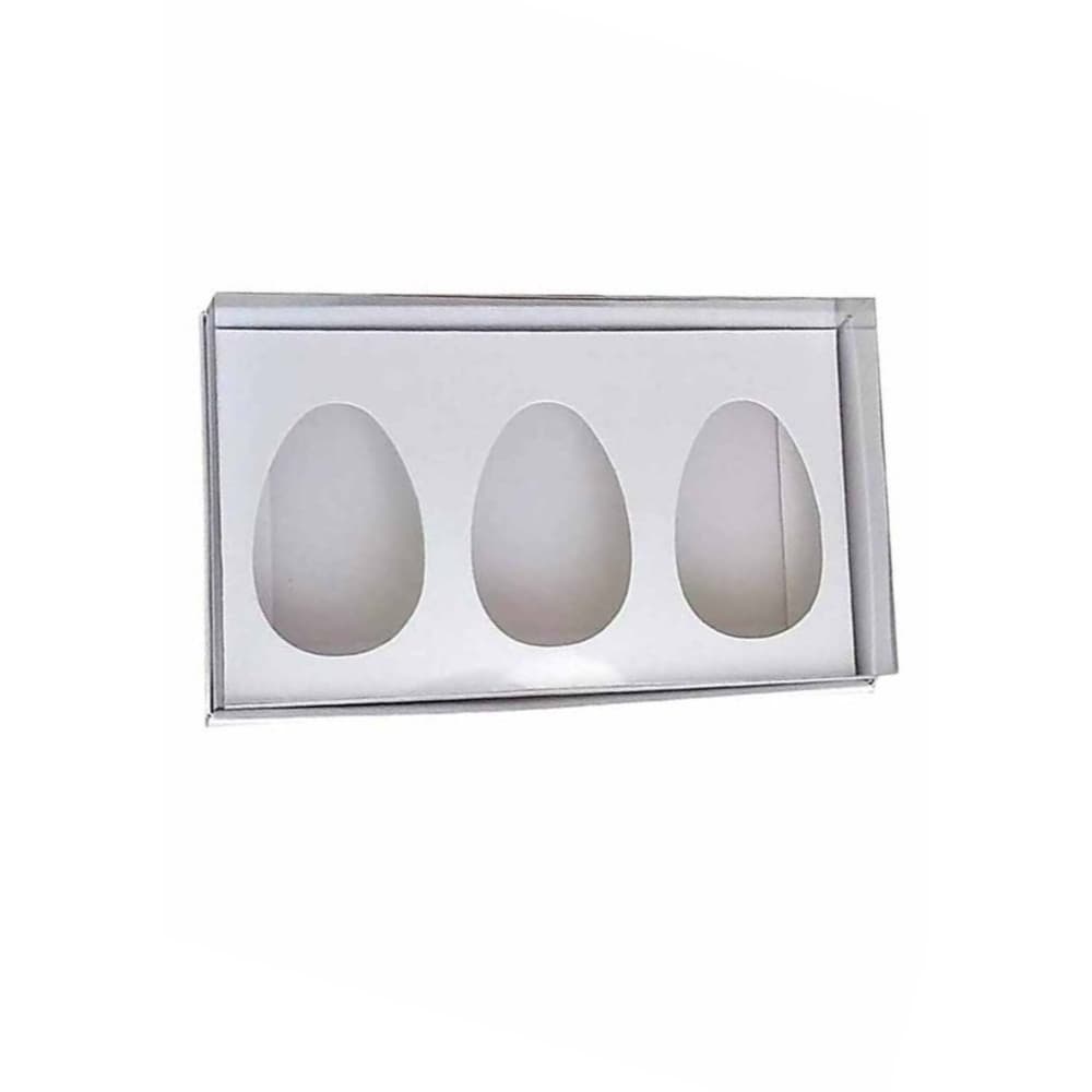 5 Caixa Ovo De Colher De 50g C/3 Cavidades Branco Pascóa