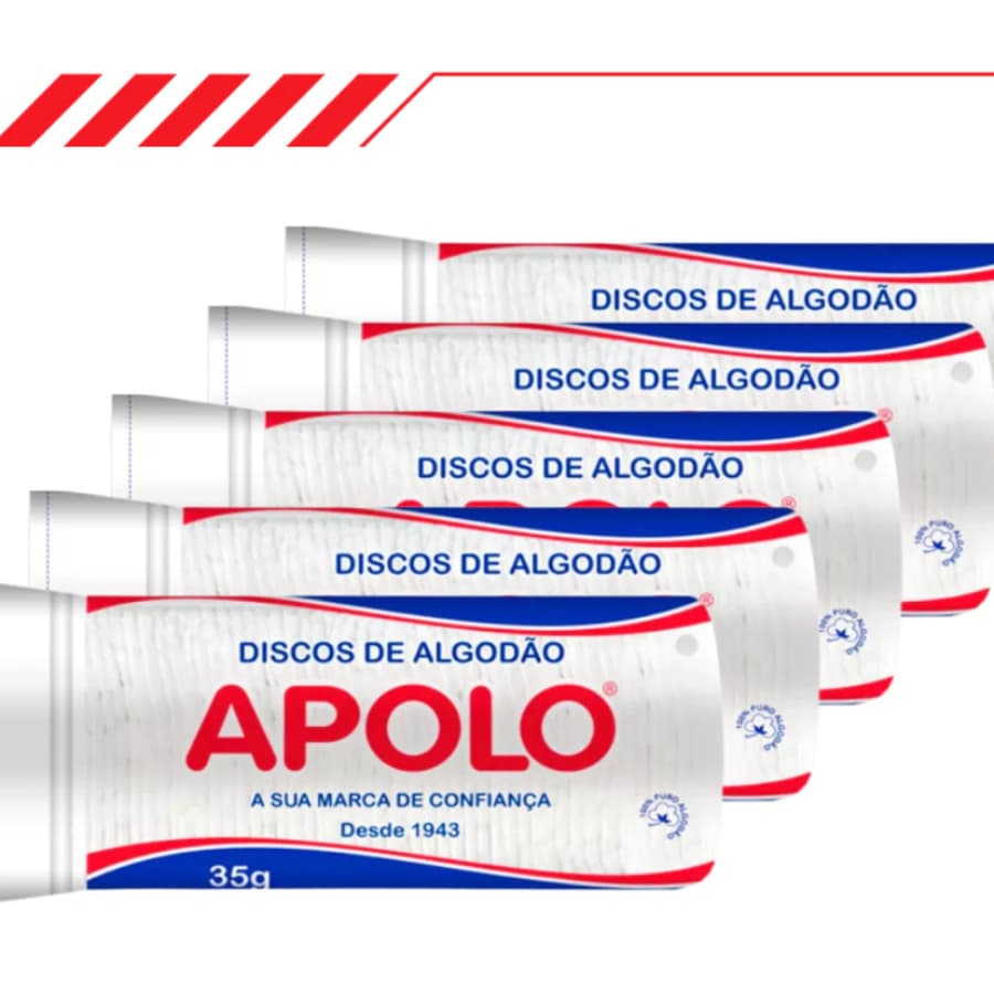 Kit 5 ou 12 Discos de Algodão Apolo Para o Rosto Limpeza Facial Remoção de Maquiagem