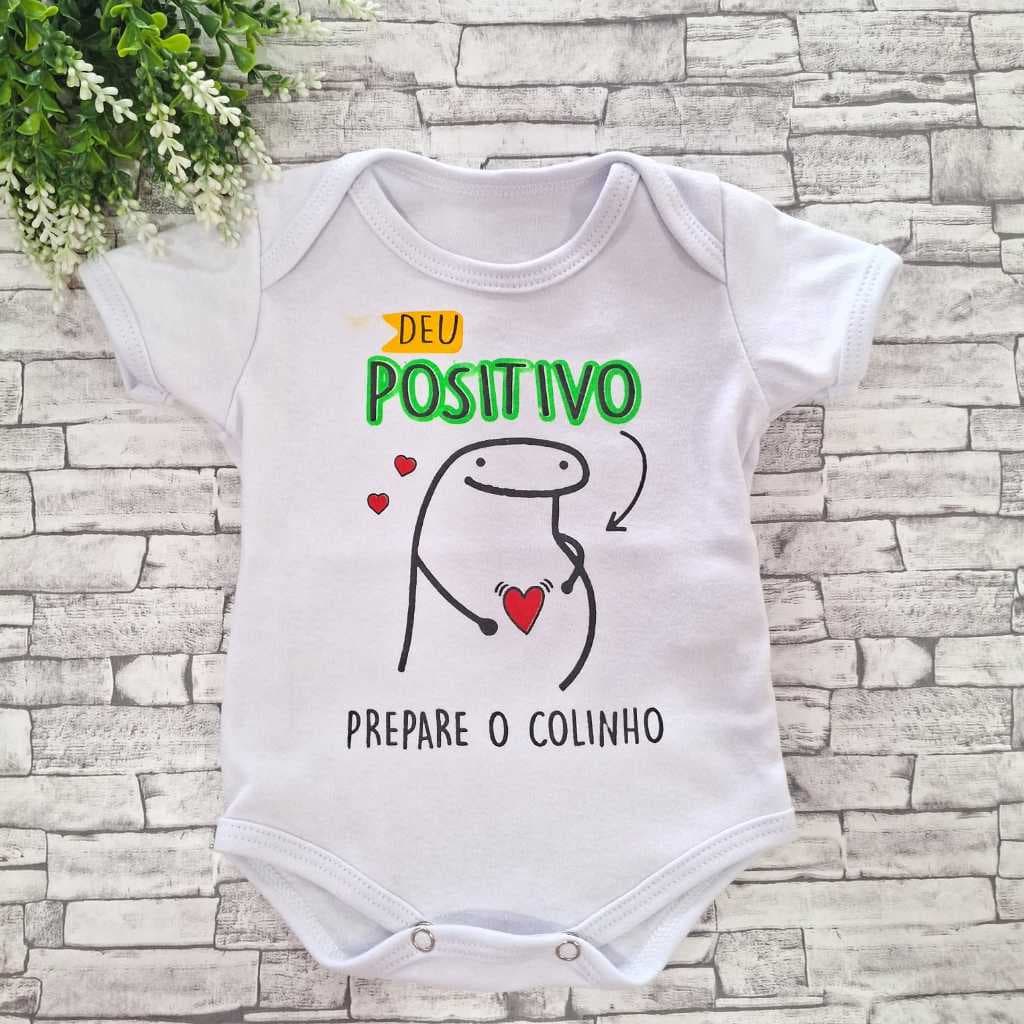 Body Infantil Manga Curta Branco Temático Bebê Frase 100% Suedine