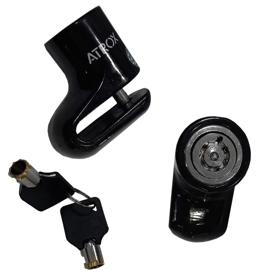 Trava Disco Freio Moto Preto Anti Furto Pino 5.5mm Pequeno Cadeado