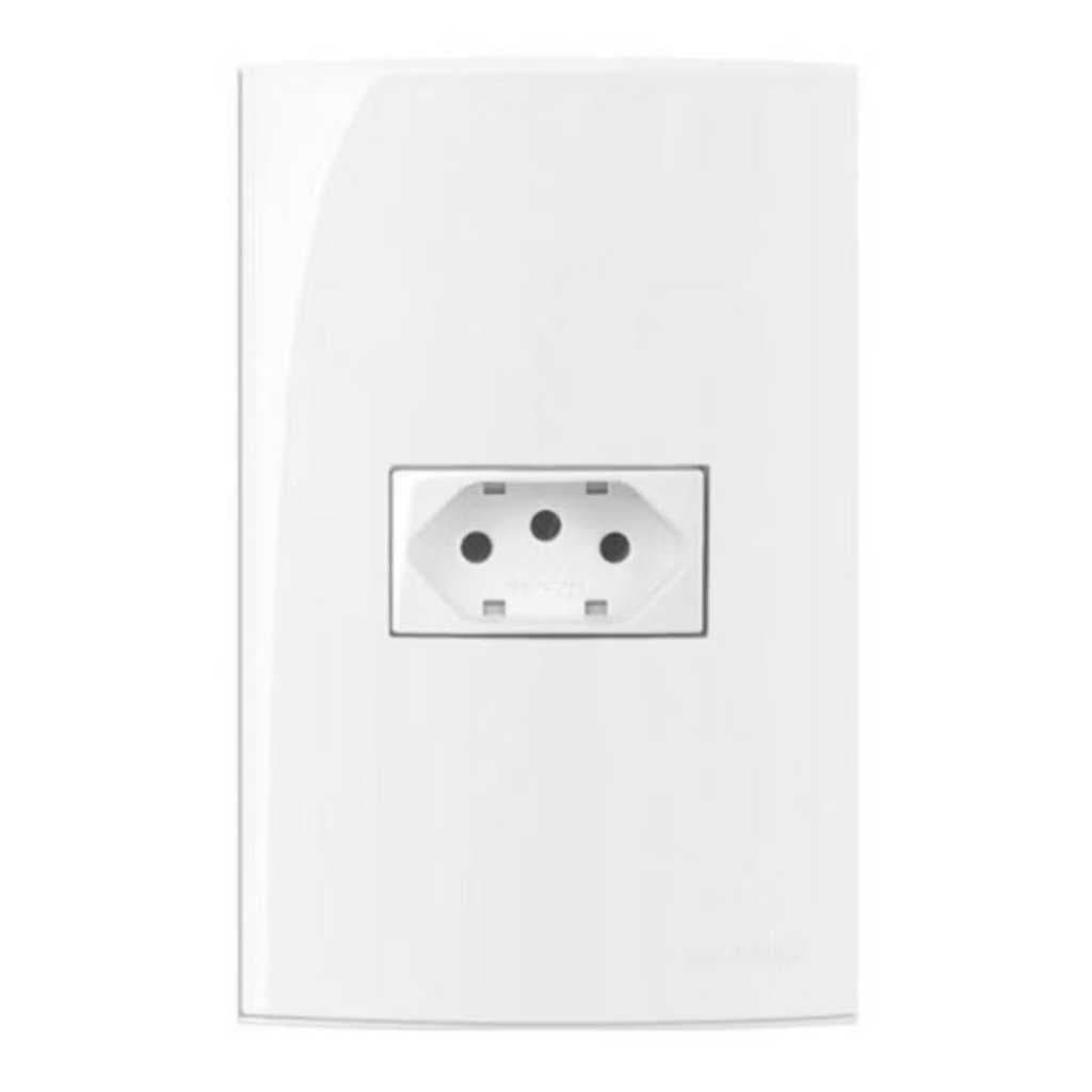 Conjuntos 4X2 completo Tomadas e Interruptor Margirius Sleek Branca Linha Completa 4x2