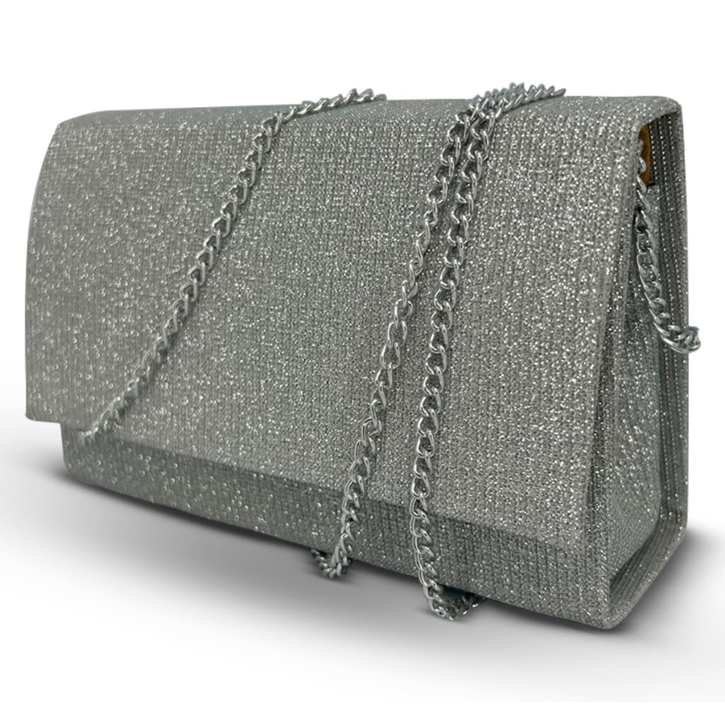 Bolsa De Ombro Bolsinha De Mão Moda Feminina Prata Brilhante Presente Festa Casamento Formatura