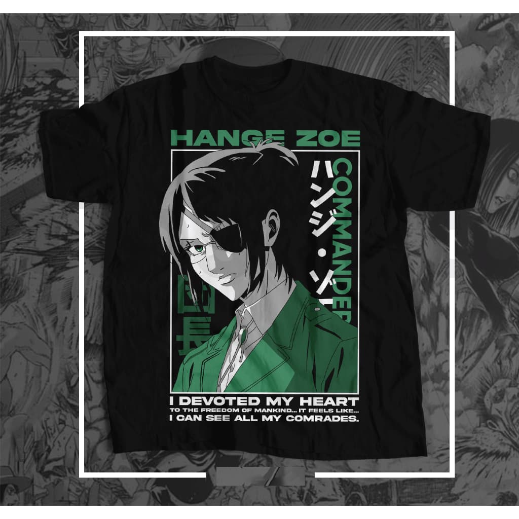 Camisa Hange Zoe Attack On Titan Blusa Camiseta de Anime 100% Algodão