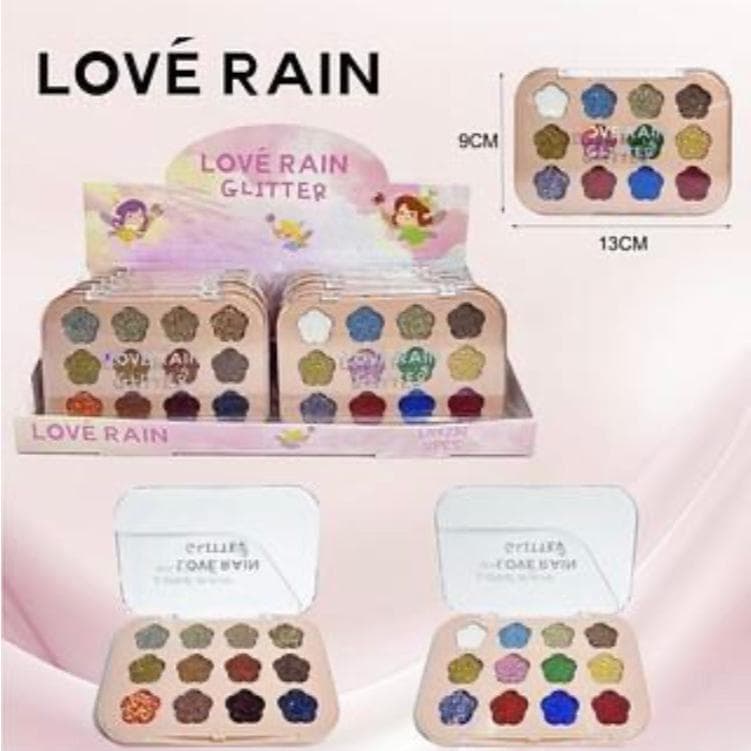 Lové Rain Paleta de Sombra Glitter 12 Cores