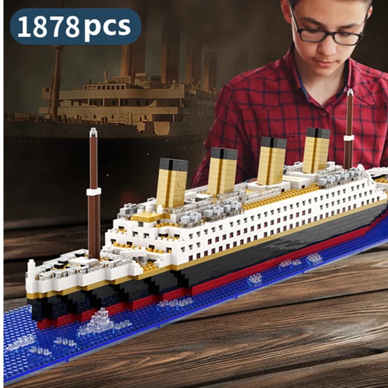 Navio de blocos de montagem Titanic 1878 peças quebra cabeça interativo