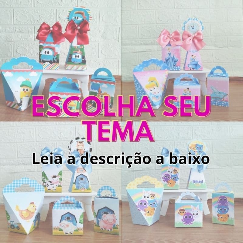 Kit Caixinhas Personalizada Escolha Seu Tema(Leia a Descrição)- Pegue e Monte