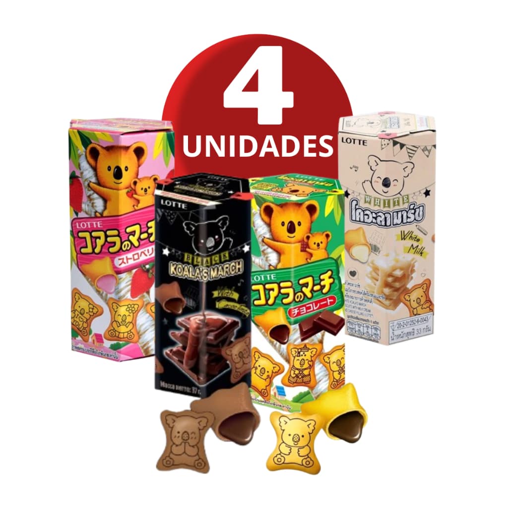 Caixas Biscoito Coala Koala Recheado Chocolate Meio Amargo Morango 37g Japão Natal Natalino