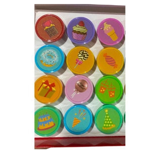 Kit com 12 unidades Carimbo infantil aniversario