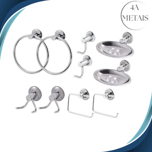 kit acessorios para banheiro lavabo lavanderia, porta toalhas, cabides gancho, porta sabonete, porta papel higienico