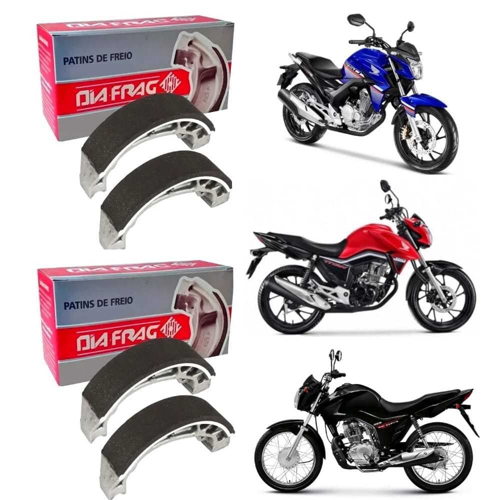 Kit 2 Lonas De Freio Diafrag HONDA CG Titan FAN START CARGO 160 150 125 - CB300 - TWISTER - BROS 125