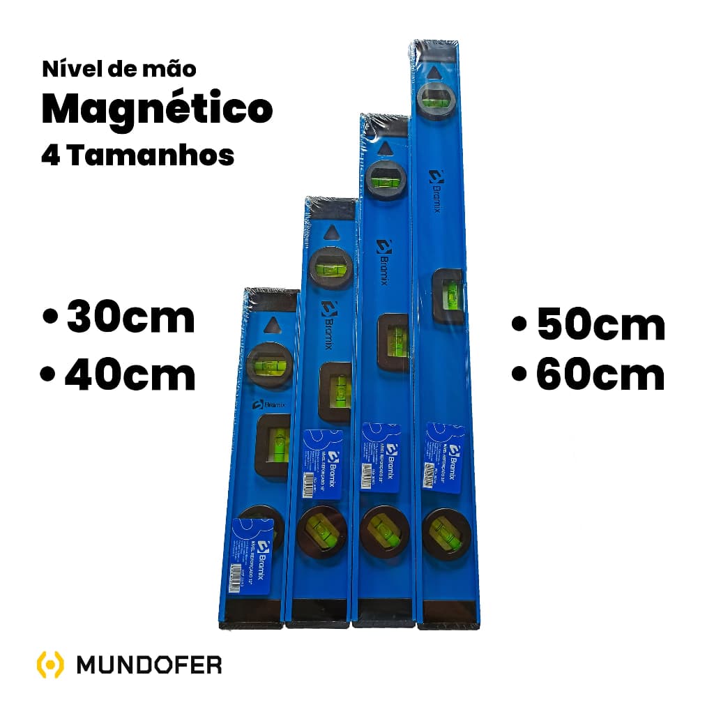 Nível Profissional de Mão Régua Alumínio Magnetico Bolha