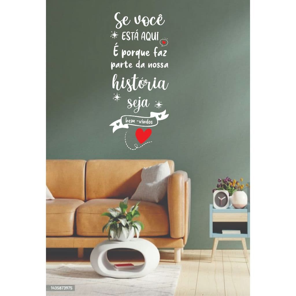 Adesivo de Parede Decorativo - Frases Bem Vindo