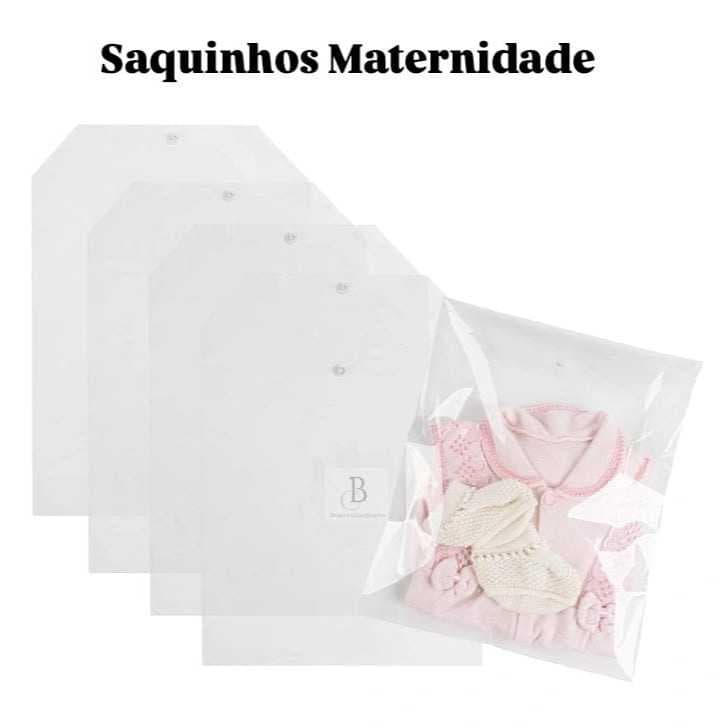 Kit 10 Saquinhos Maternidade Multiuso Organizador Nécessaire Envelope Com Botão