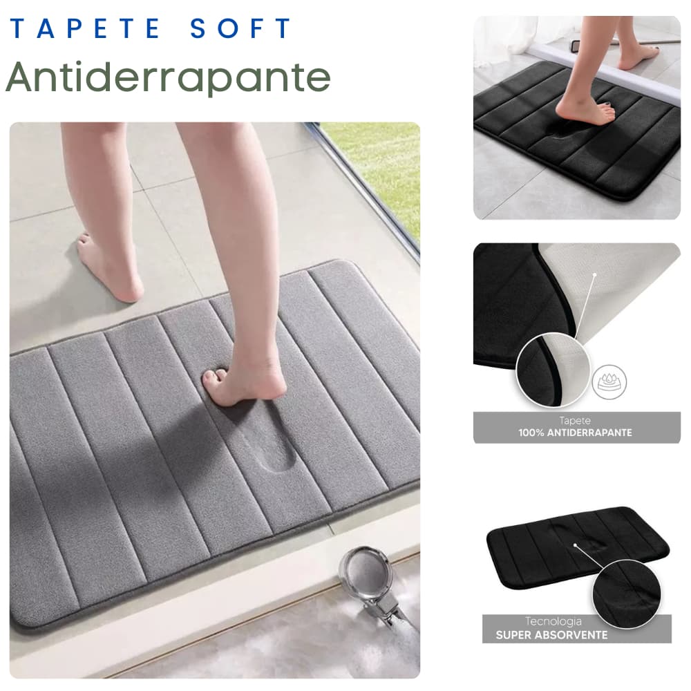 Tapete De Banheiro Soft Macio Secagem Rápida antiderrapante Felpudo de chão Quarto Decoração 60x40cm