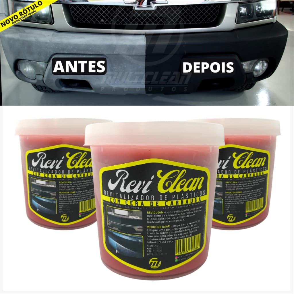 Kit 3 Cera Automotiva Carnaúba Revitalizadora De Parachoque Plásticos A Prova D'Agua Automotivo 200g