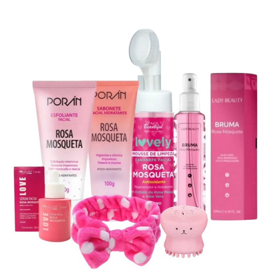 Kit Skin Care Limpeza Facial e cuidados Rosa Mosqueta