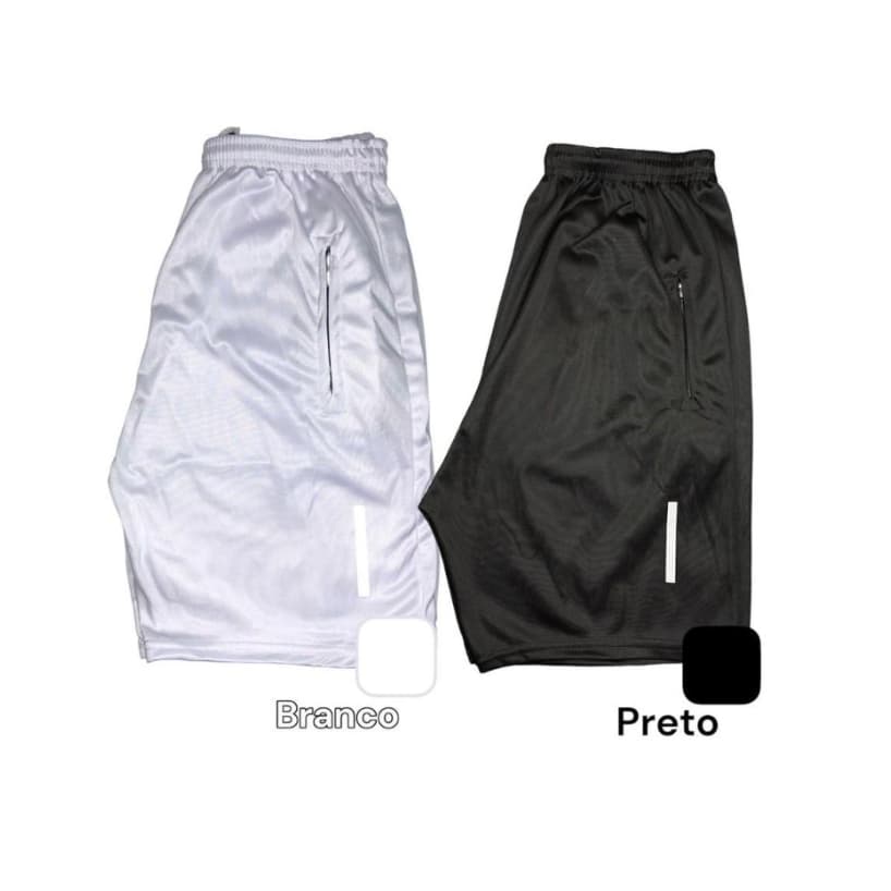 kit com 2 bermudas com ziper no bolso