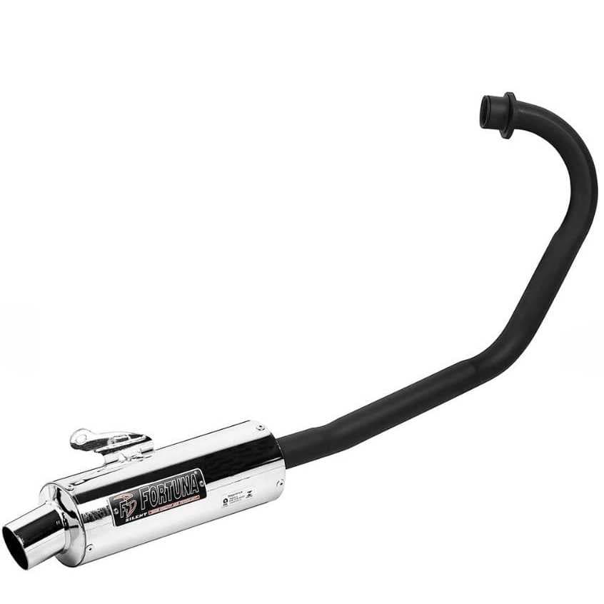 Escapamento Para Motos Titan 160 Fan 160 Start 160 ano 2016 até 2024 Mini Turbo Fortuna Cromado