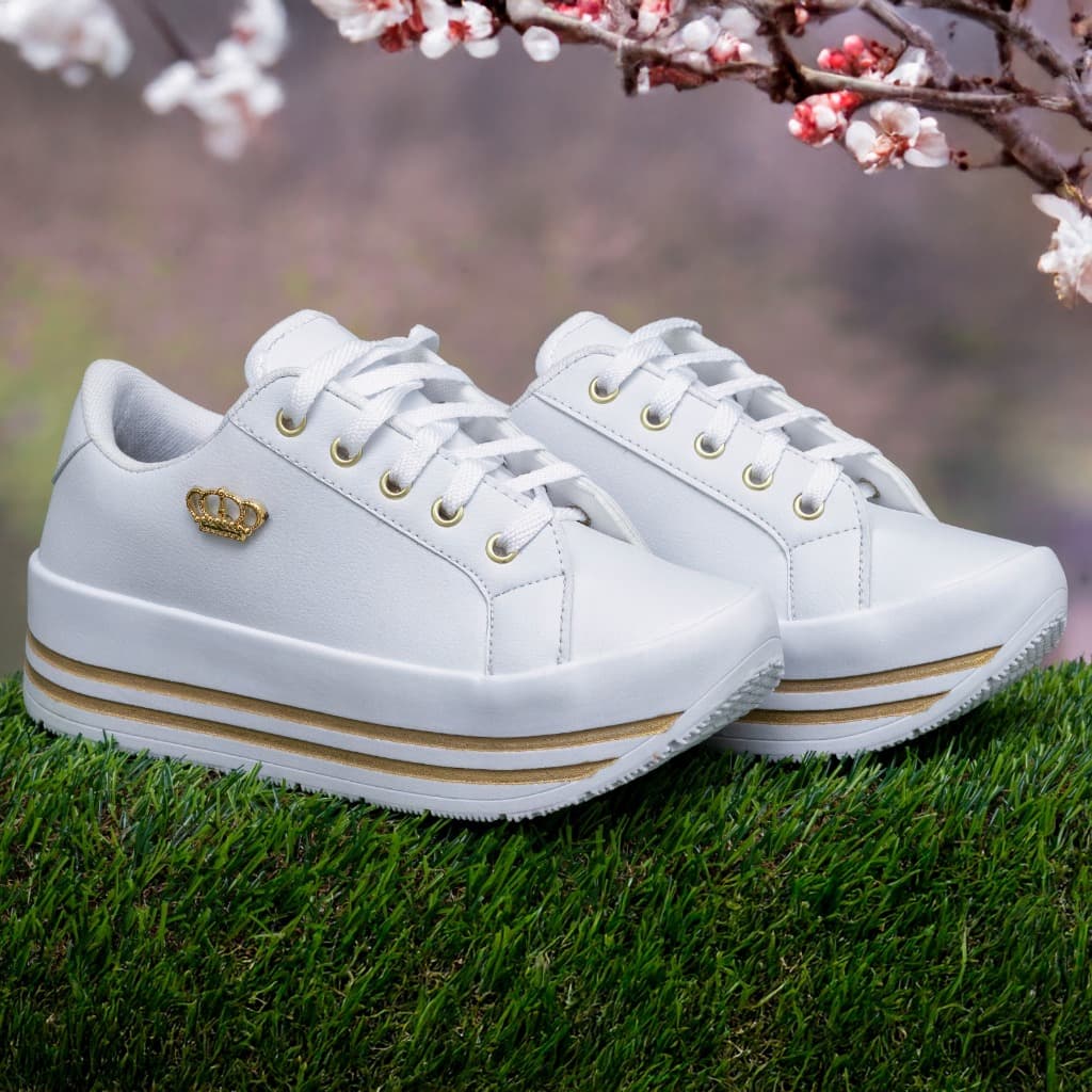 Tênis Feminino Barato Plataforma Preto Branco Alto Sapato Estiloso Casual Tenis Confortável Alta