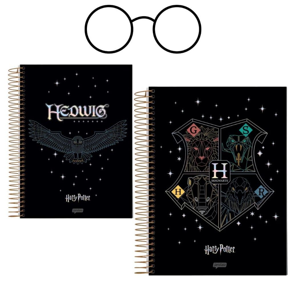Pacote Caderno IA Espiral Universitario Capa Dura 1 Mat 80 Fls Harry Potter Premium