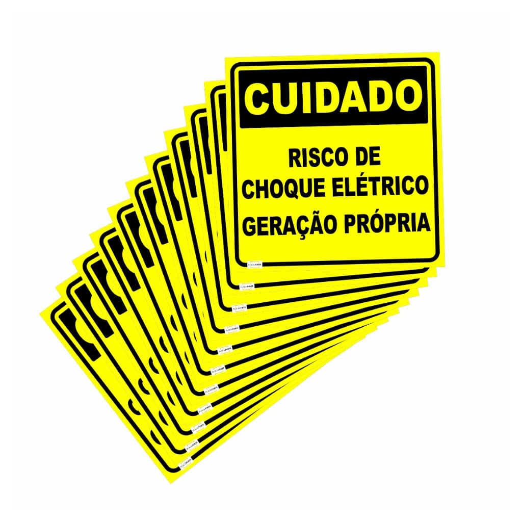 10 Placas Risco De Choque Geração Própria 13x13cm Ps1mm