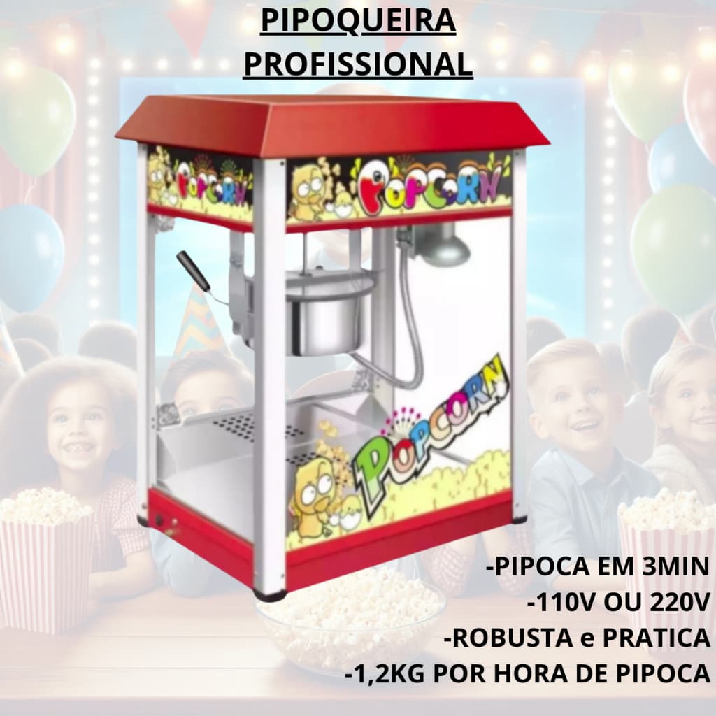 Pipoqueira Elétrica Profissional 110V ou 220V Para Festas Eventos Casamento Formaturas Renda Extra