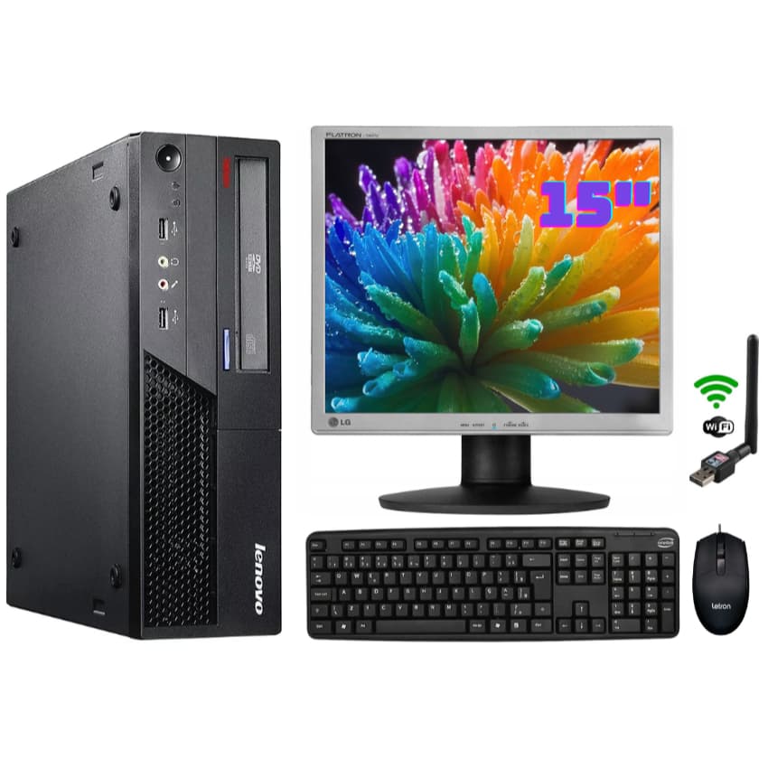 Computador Lenovo Intel Ssd 120gb E8400 Monitor 17" Wifi  Estudo Office Trabalho Ifood Ecommerce