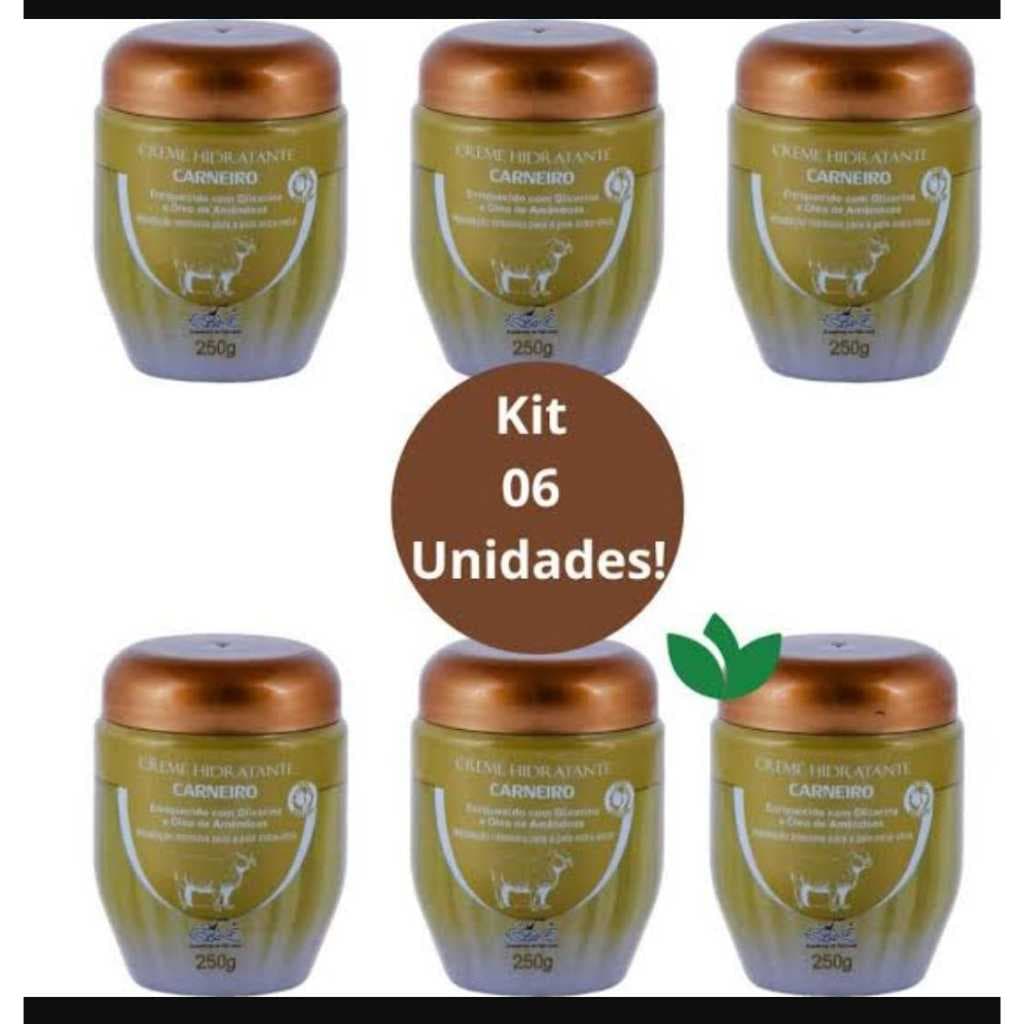 Kit com 6 Creme Hidratante Com Sebo de Carneiro - ORIGINAL Belkit - 250G