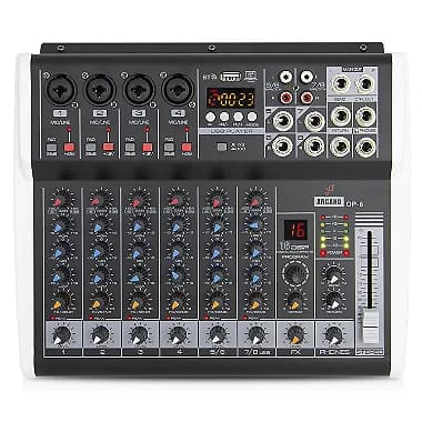 Mesa De Som Amplificada Arcano Op-8 Canais 220v Interface