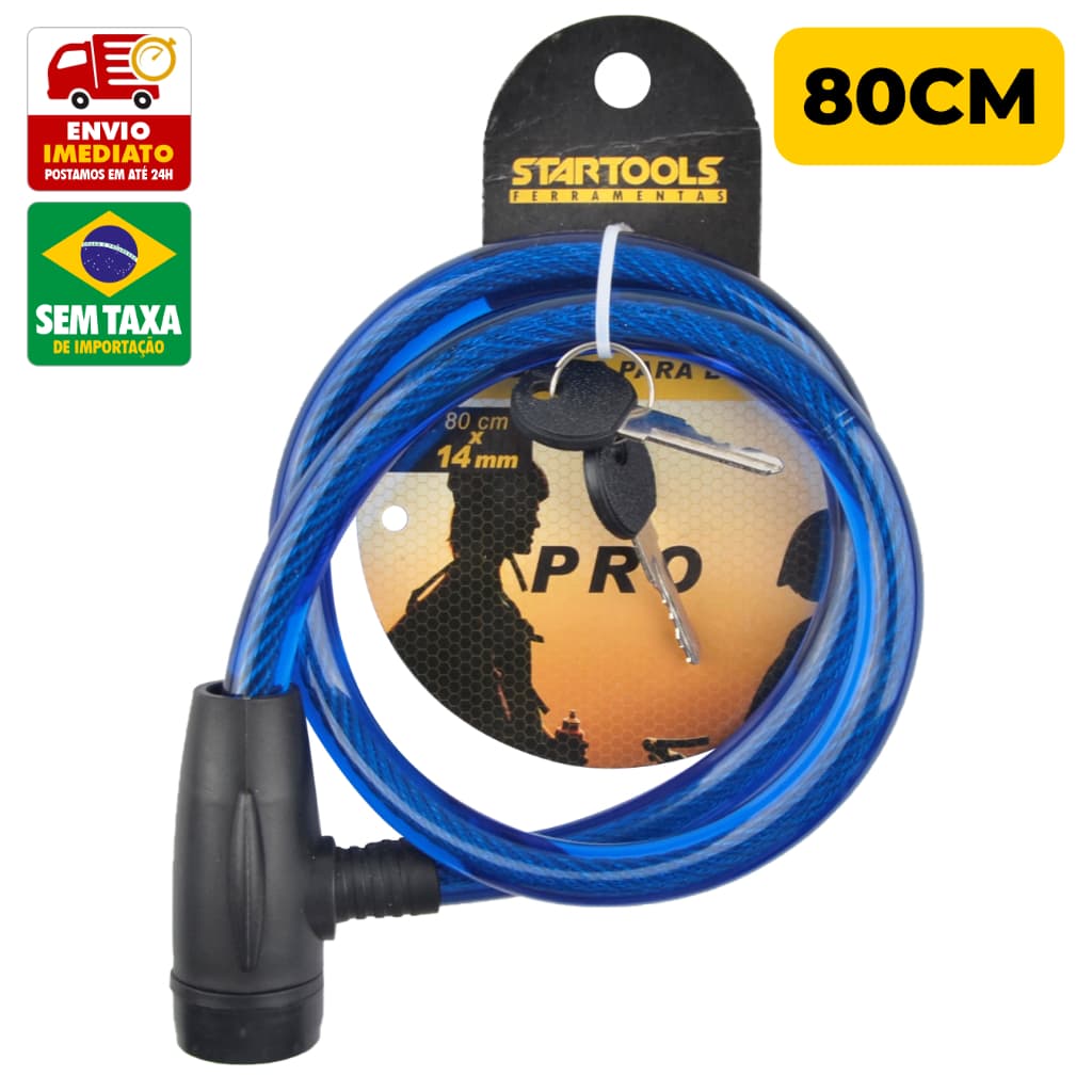 Cadeado para Bike Capacete Estepe Aço com Chave Startools AR0306 AR0307