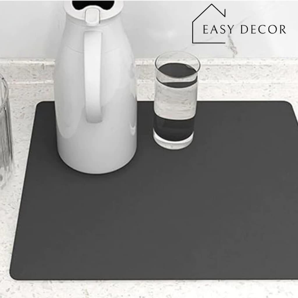 Esteira Absorvente Para Louças Tapete Escorredor De Pratos Secagem Rápida Café | 50x30cm