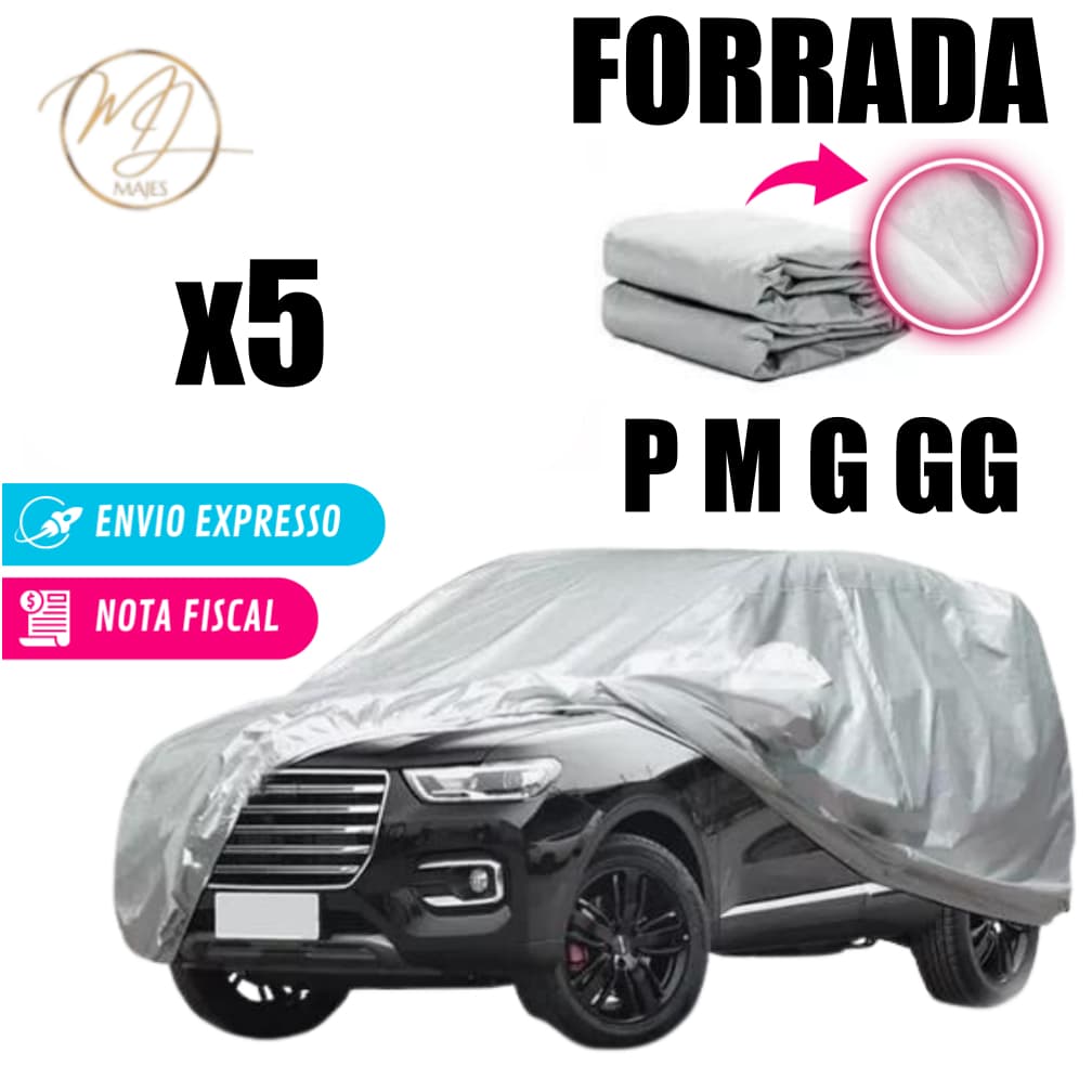 KIT 5 Capas de Cobrir Carro FORRADAS CENTRAL CONSTRUÇÃO OBRA- Impermeável e Proteção Completa