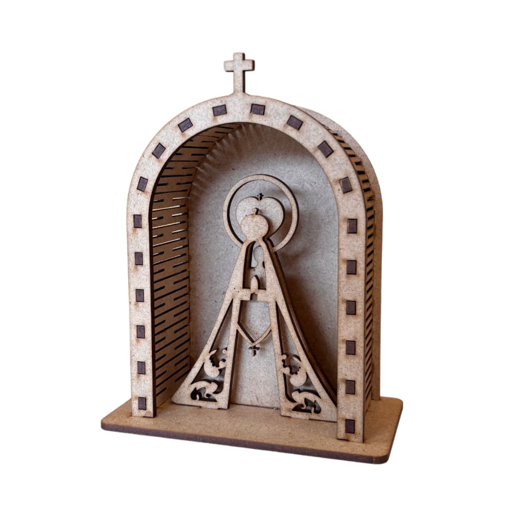 Capela/Oratório com Imagem de Nossa Senhora Aparecida - Madeira MDF