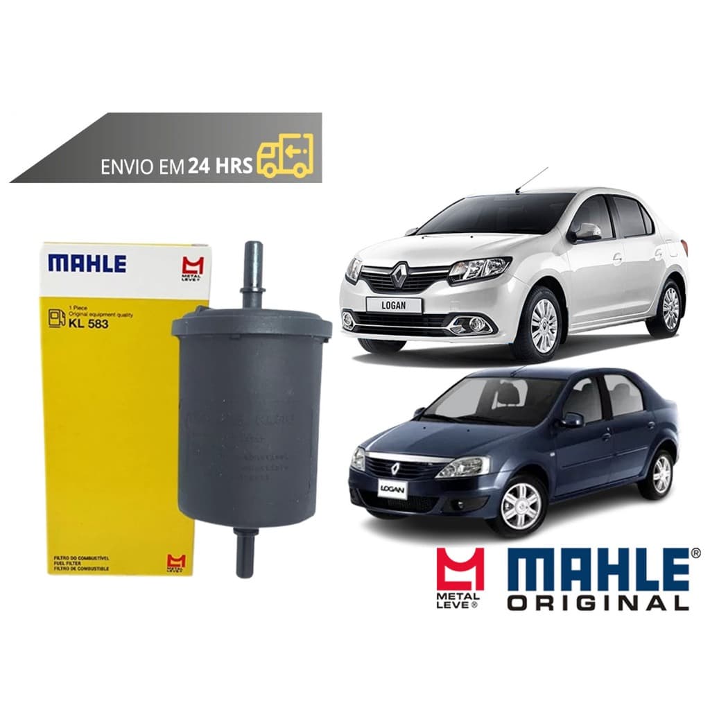 Filtro de Combustível Renault Logan todos de 2007 a 2024 Original Mahle Metal Leve