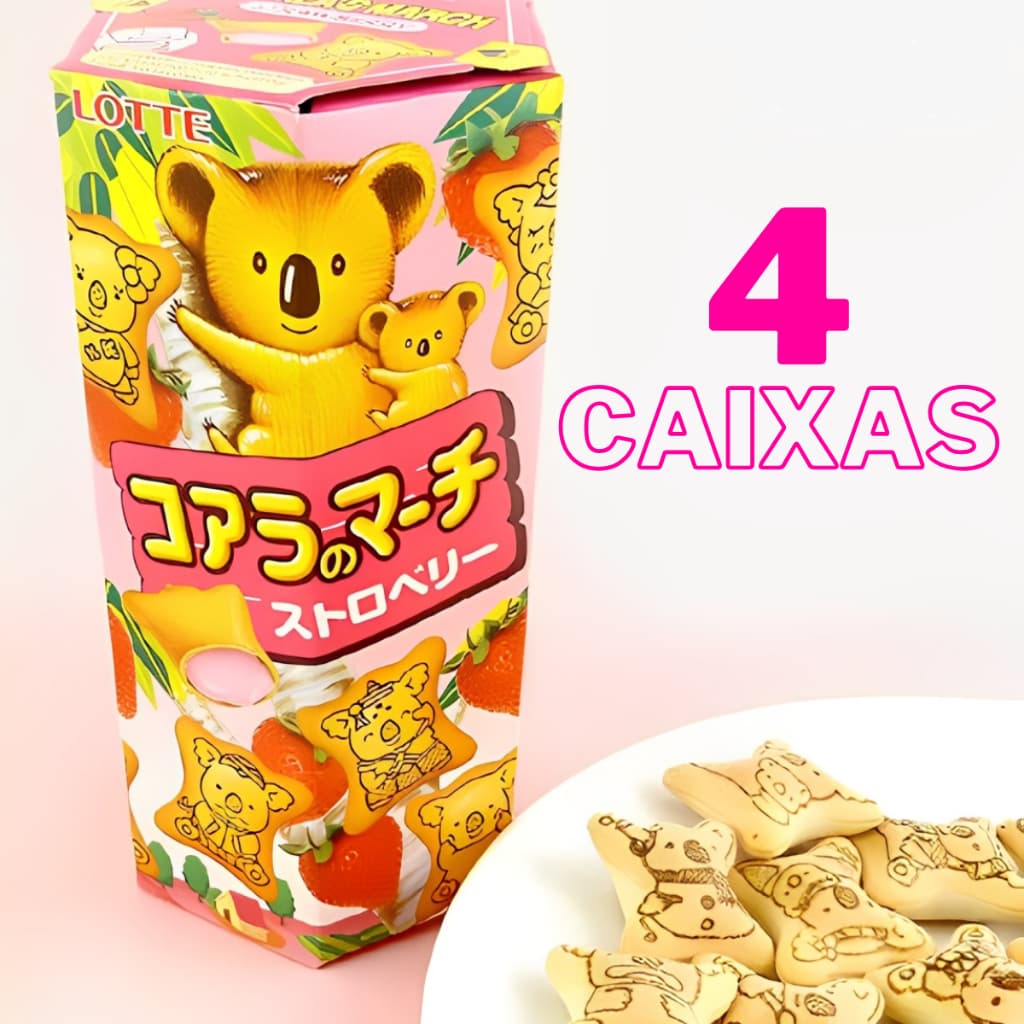 Caixas Biscoito Koala Coala Bolacha Recheada Chocolate Meio Amargo e Morango Natal Natalino