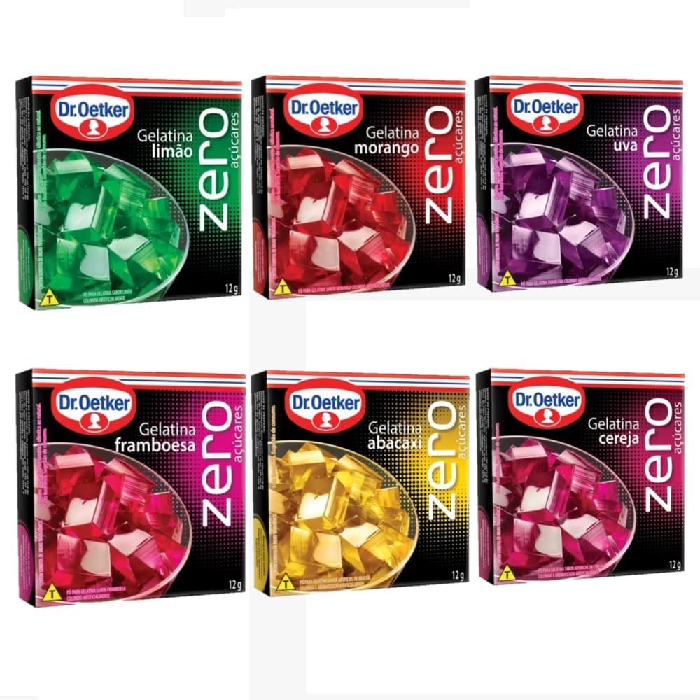 Kit c/ 12 un Gelatinas Zero 10g - Dr. Oetker