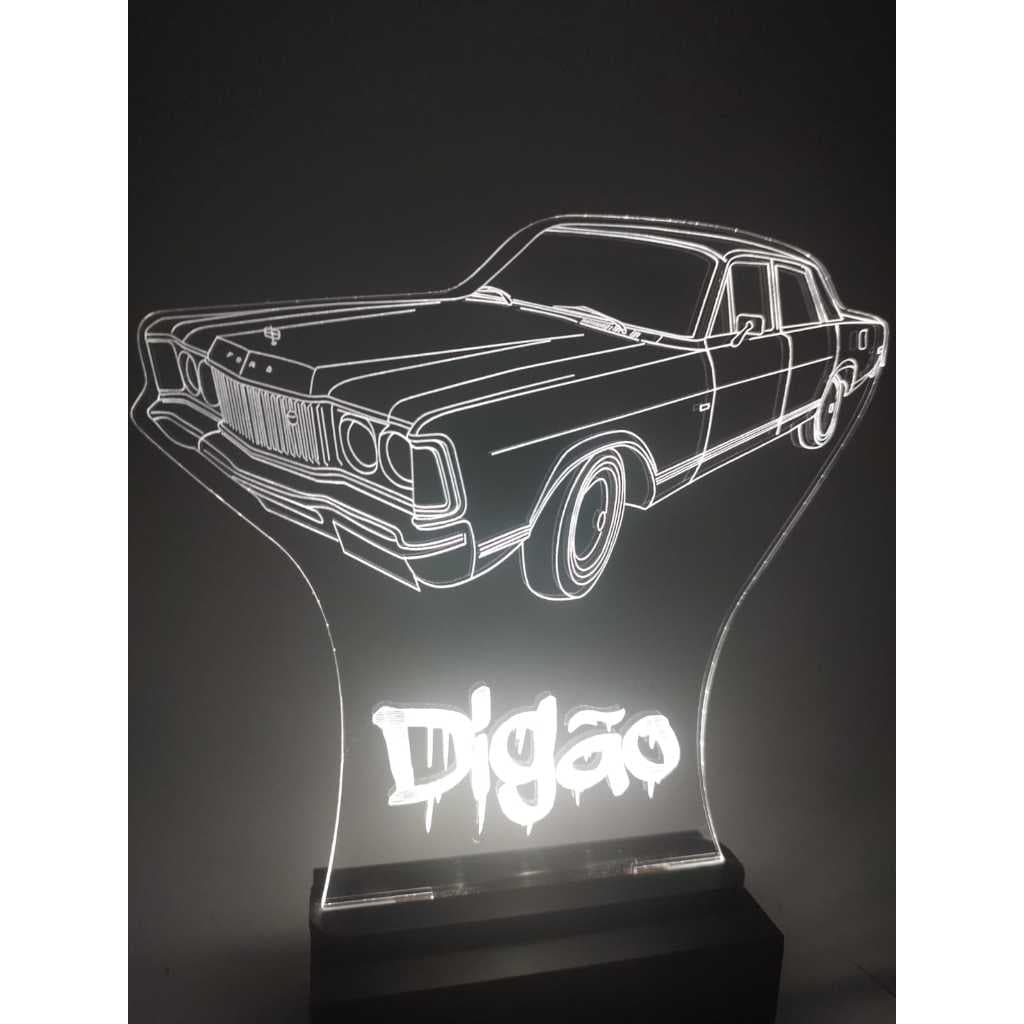 Luminária de mesa Seu carro personalizado 16 cores RGB