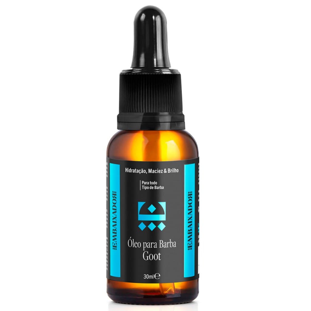 ÓLEO HIDRATANTE PARA BARBA GOOT EMBAIXADOR 30ml - Antifrizz Alinha os Fios e Perfuma a Barba
