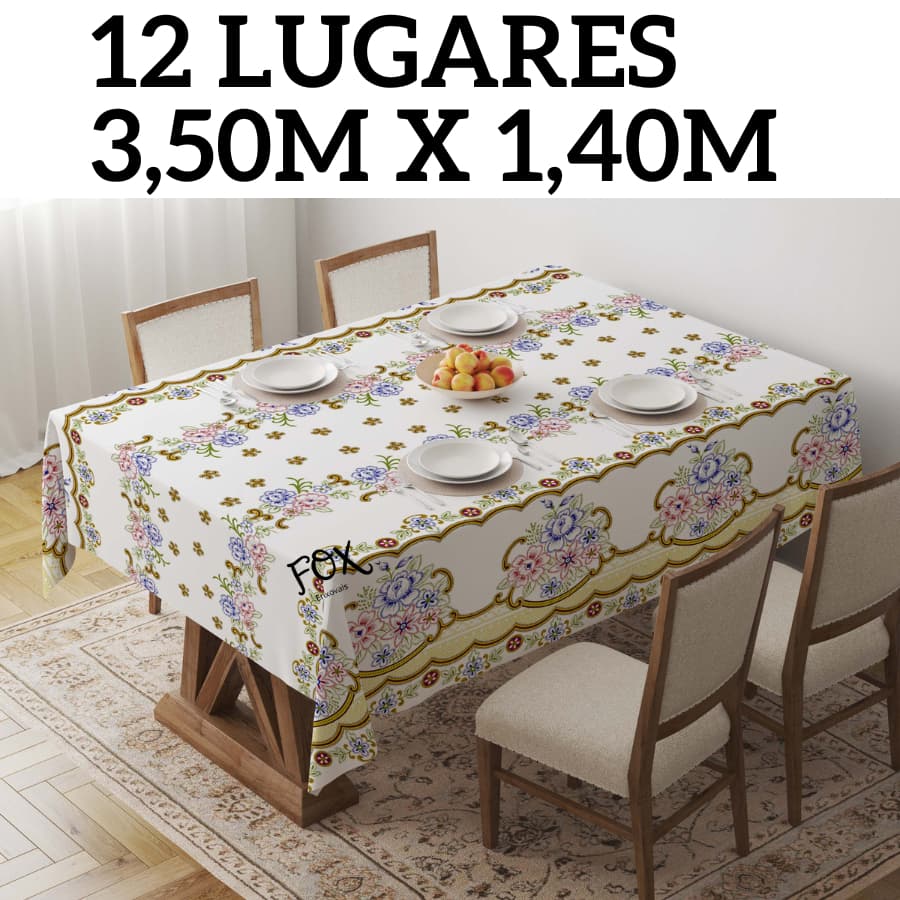 Nova Toalha de mesa OXFORD 12 lugares 3,50m x 1,40m Modelos variados. Envio Imediato