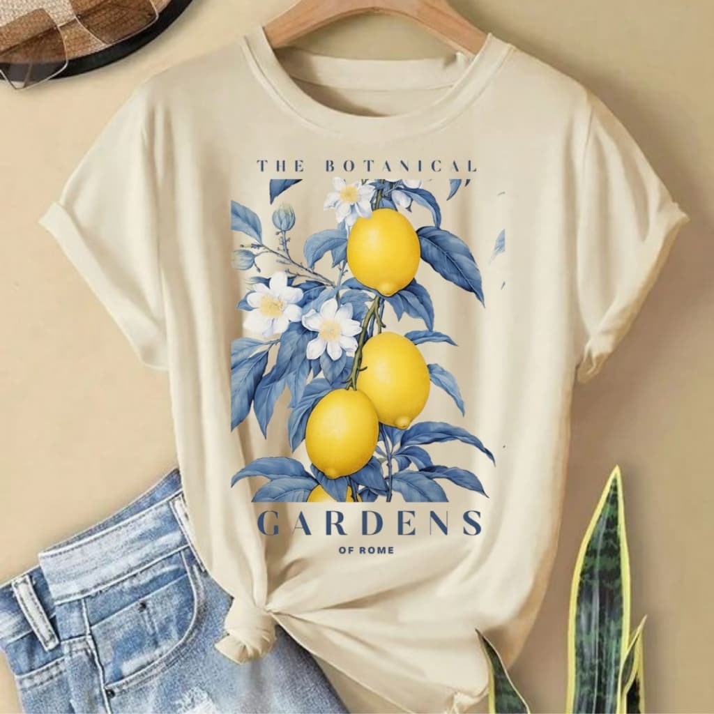 Camiseta Algodão Gradens Feminina Moda Casual