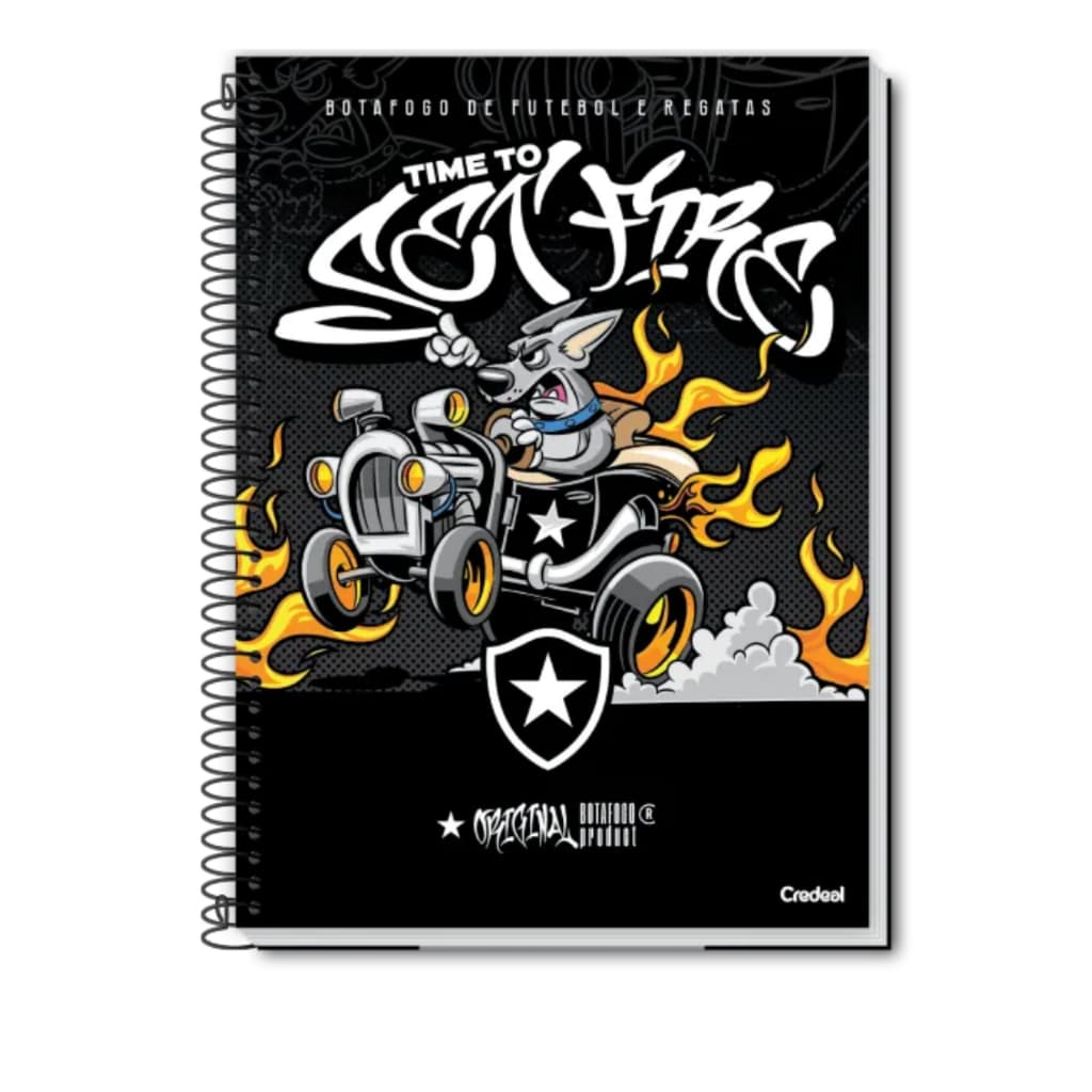 Caderno  Escolar Universitário Botafogo 1 Matérias 80 Folhas