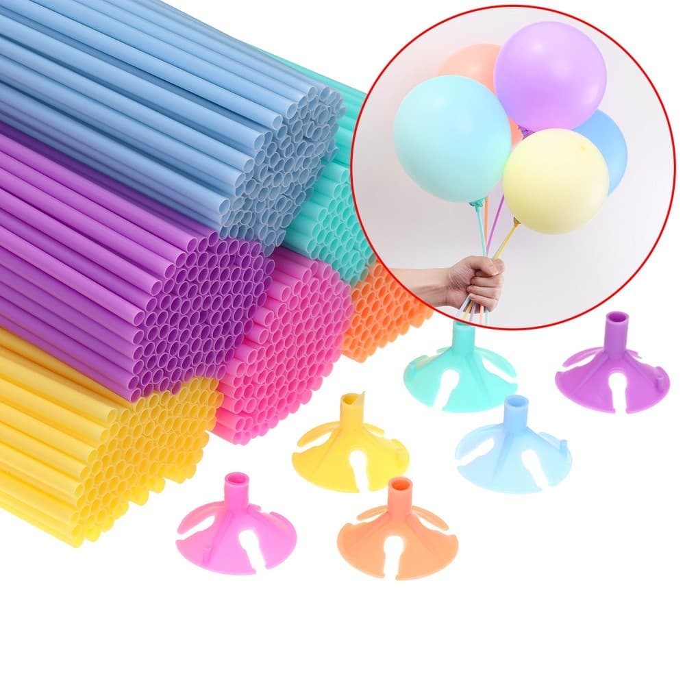 100 Suporte Balão Bexiga Vareta Pega Balão 30 Cm