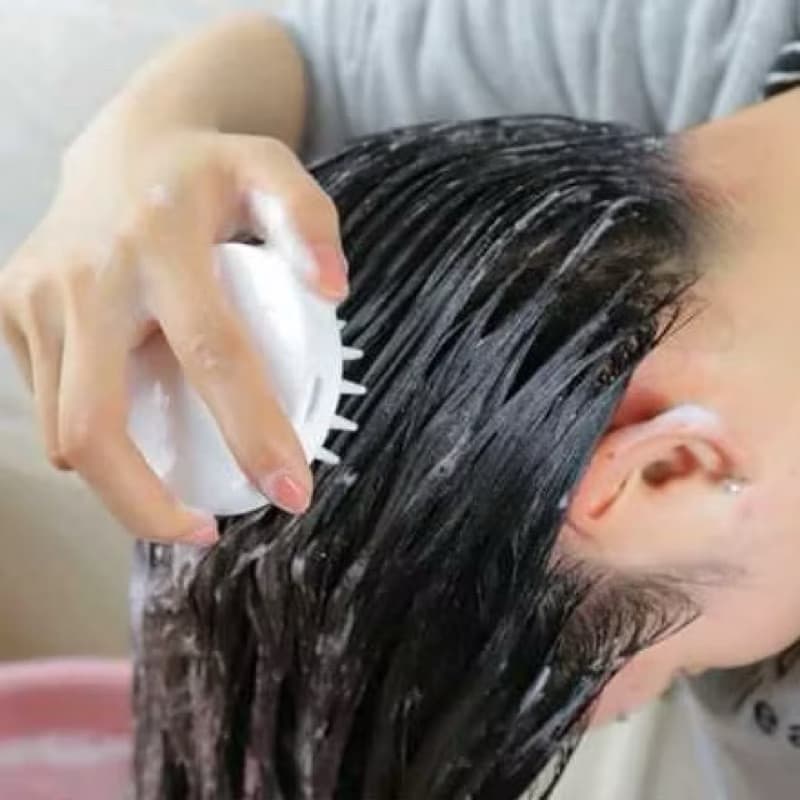 Escova De Lavar Cabelo de Silicone Auxilia O Crescimento Diminui A Quebra