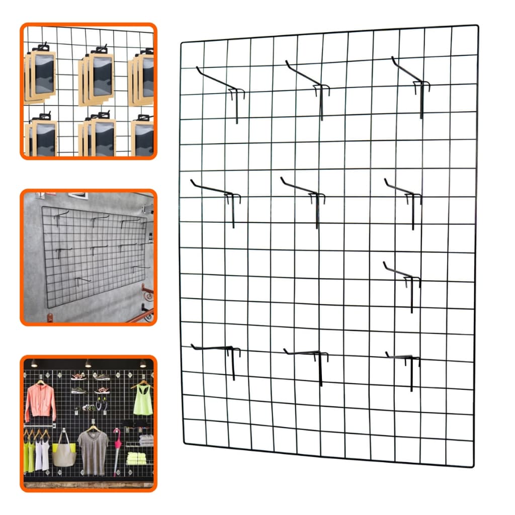 Kit Expositor Tela Painel 60x80cm + 10 Ganchos 15cm