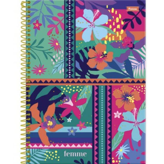 Caderno Universitário Capa Dura Femme 10 Matérias