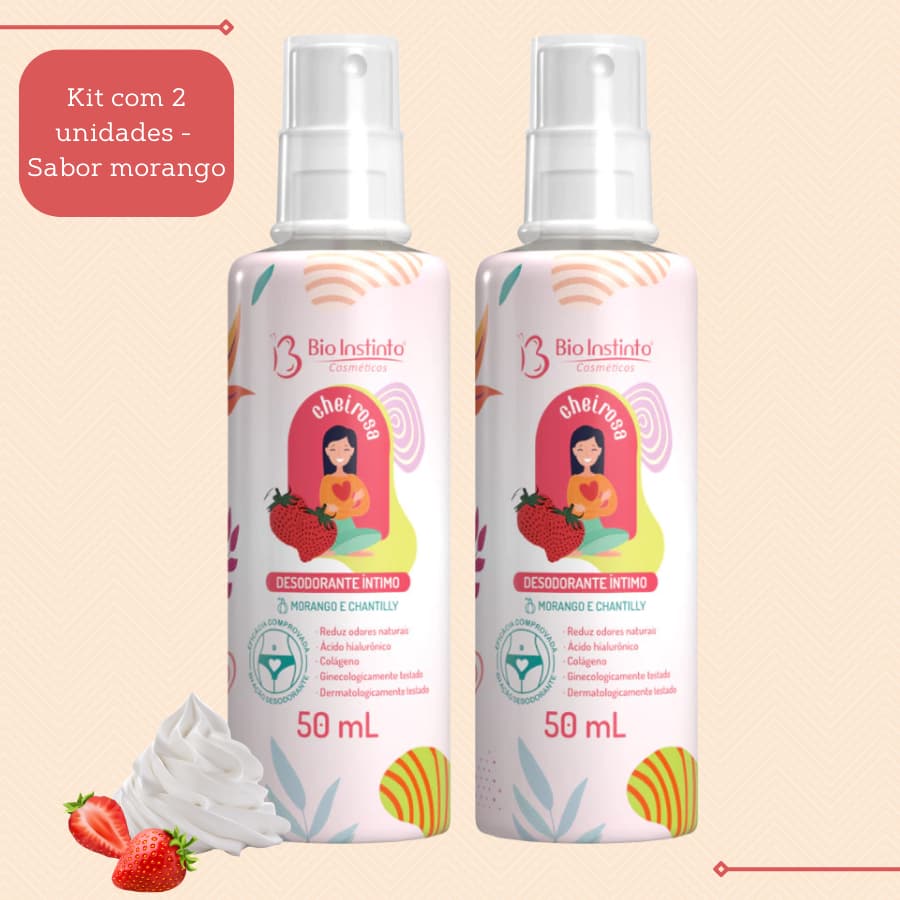 Kit Perfume Íntimo Morango e Chantilly 50ml 2 Unidades -  Bio Instinto